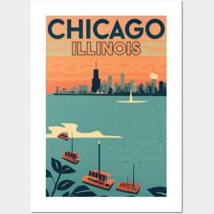 A Vintage Travel Art of Chicago - Illinois - US Posters and Art